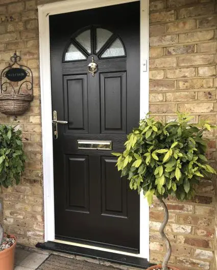 Black Carolina composite door with Gluechip glass