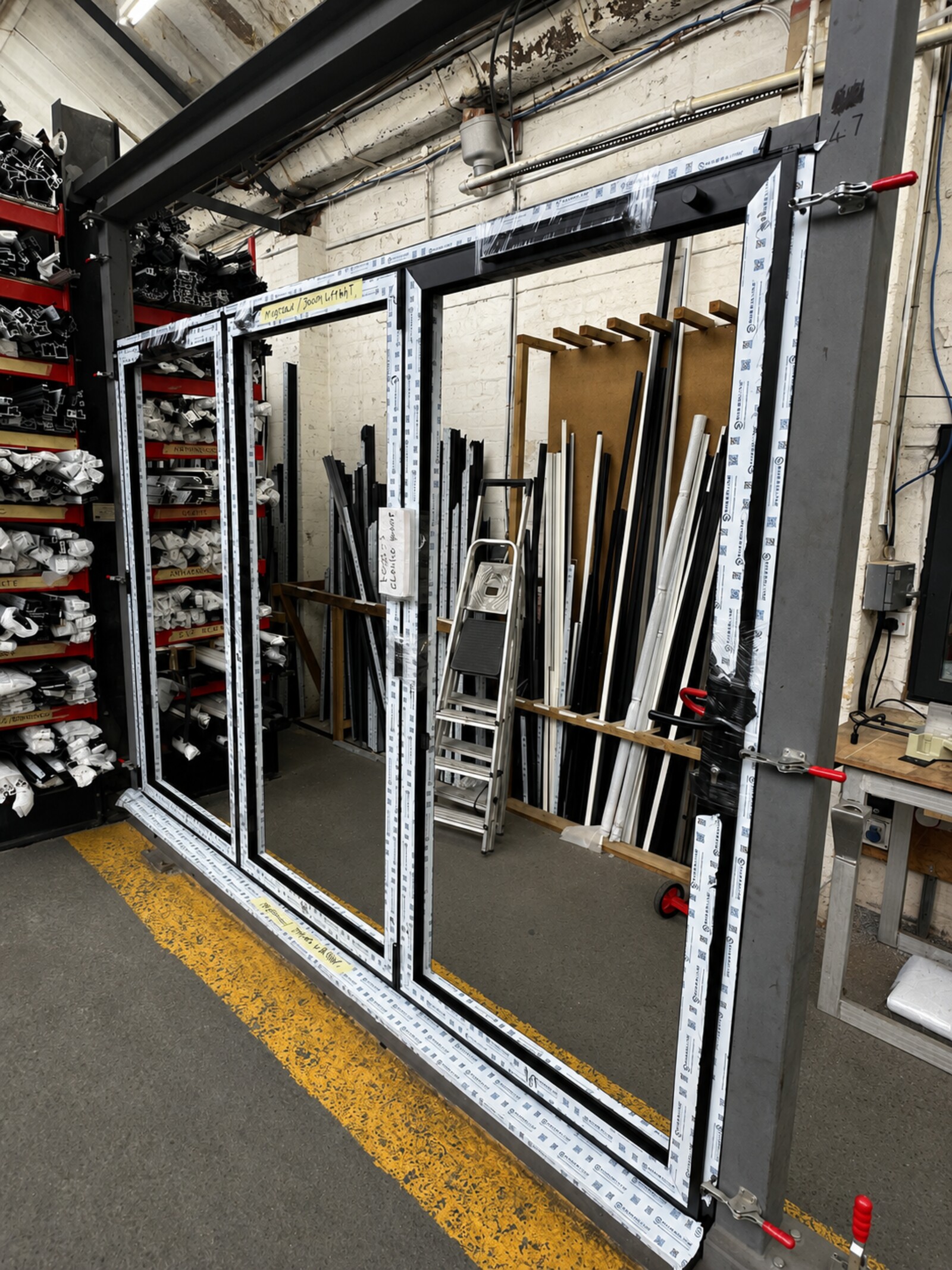 Window frames being manufactured at Master Plastics in Bristol